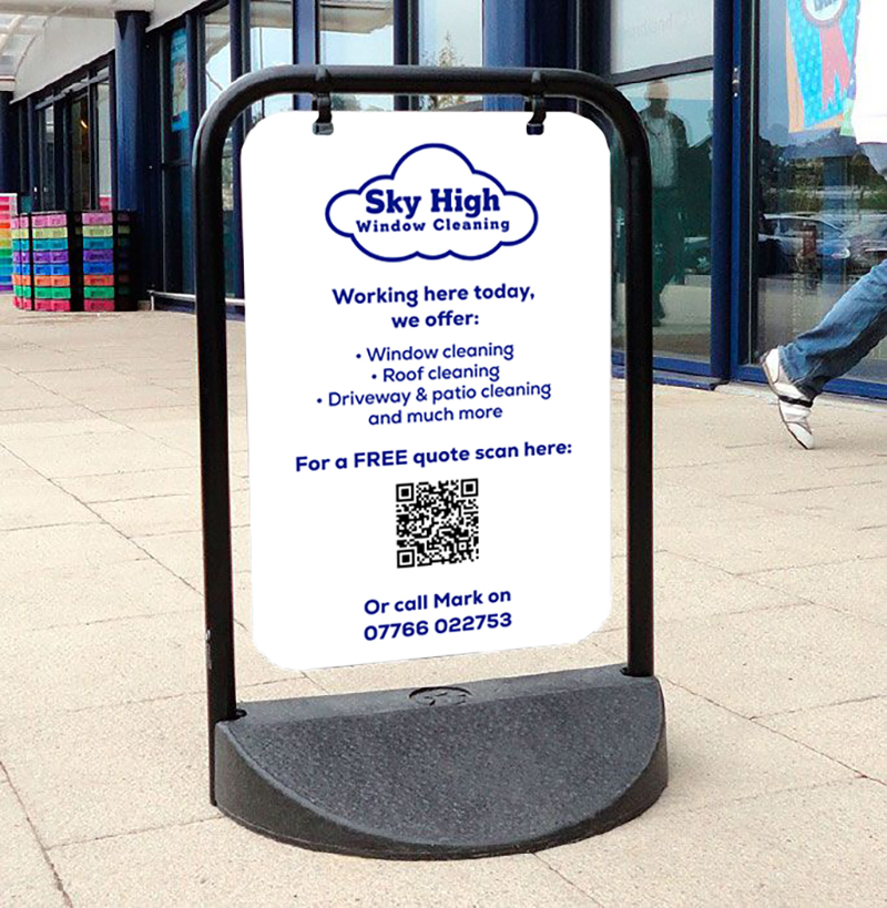 Sky High Branded Aluminium Pavement Sign 1 Sky High Branded Aluminium Pavement Sign